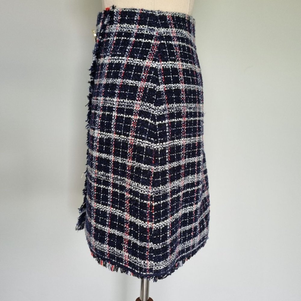 Forever New Multicolour Tweed Faux Wrap Mini Skirt Size 12 - Picture 3 of 7
